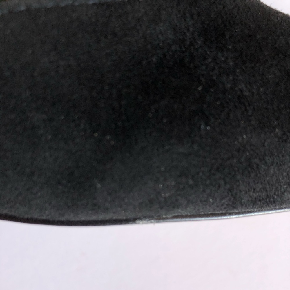 Black Suede Ankle Strap Block Heels - Picture 9 of 9
